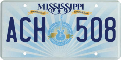 MS license plate ACH508