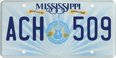 MS license plate ACH509