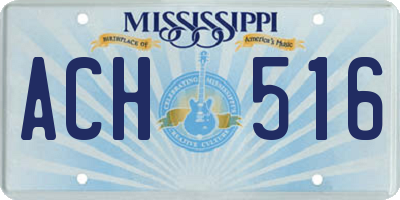 MS license plate ACH516