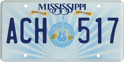 MS license plate ACH517