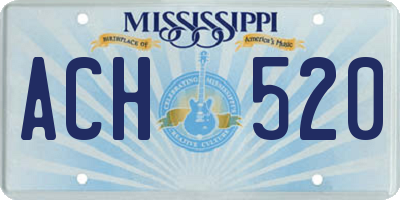 MS license plate ACH520