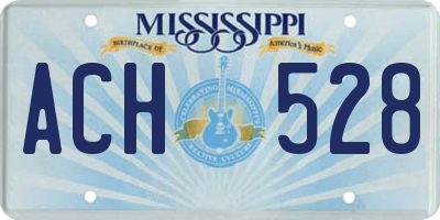 MS license plate ACH528