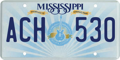 MS license plate ACH530