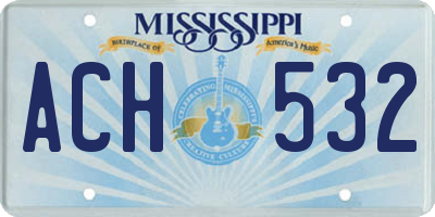 MS license plate ACH532
