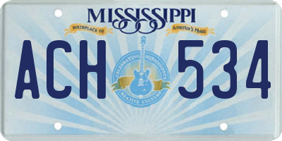MS license plate ACH534
