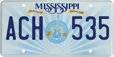 MS license plate ACH535