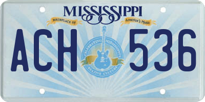 MS license plate ACH536
