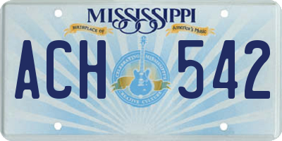MS license plate ACH542
