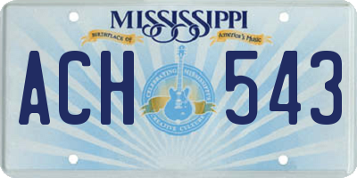MS license plate ACH543
