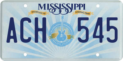 MS license plate ACH545