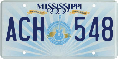 MS license plate ACH548