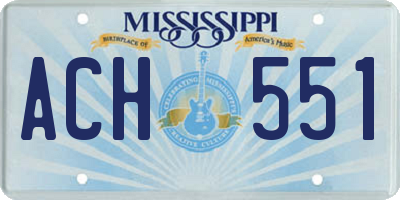 MS license plate ACH551