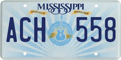 MS license plate ACH558