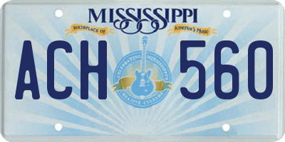 MS license plate ACH560