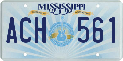 MS license plate ACH561