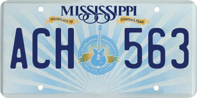 MS license plate ACH563