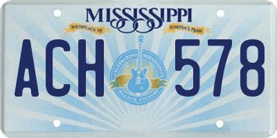 MS license plate ACH578