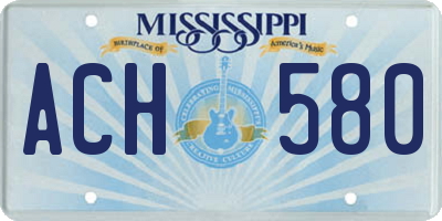 MS license plate ACH580