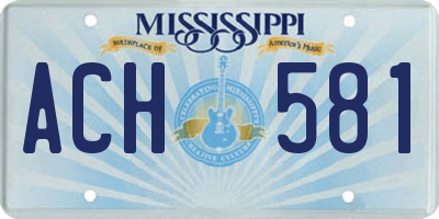 MS license plate ACH581