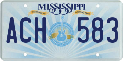 MS license plate ACH583