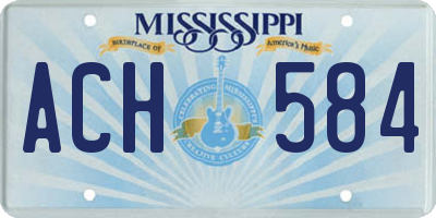 MS license plate ACH584