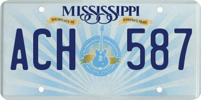 MS license plate ACH587