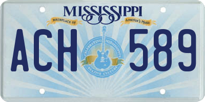 MS license plate ACH589