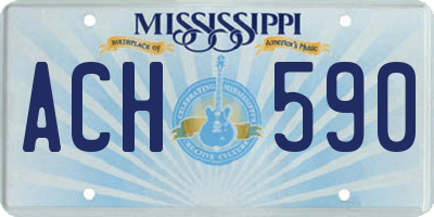 MS license plate ACH590