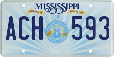 MS license plate ACH593
