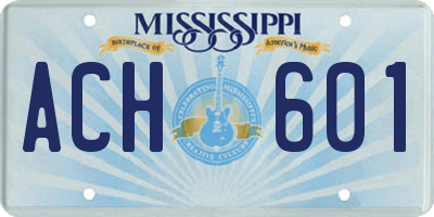 MS license plate ACH601
