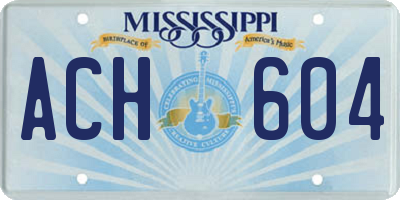 MS license plate ACH604