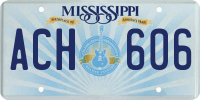 MS license plate ACH606