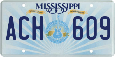 MS license plate ACH609