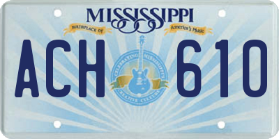 MS license plate ACH610