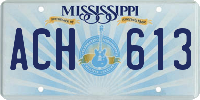 MS license plate ACH613