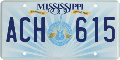 MS license plate ACH615
