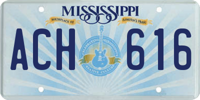 MS license plate ACH616