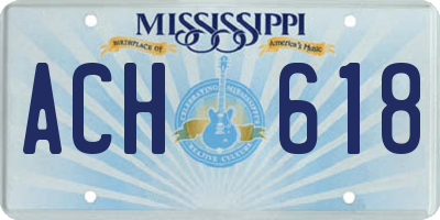 MS license plate ACH618