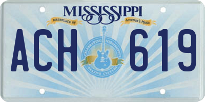 MS license plate ACH619