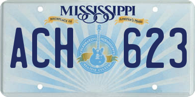 MS license plate ACH623