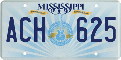 MS license plate ACH625