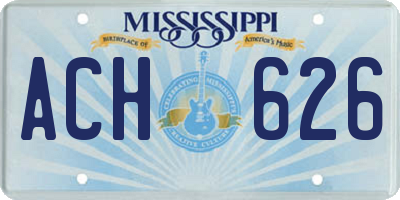 MS license plate ACH626