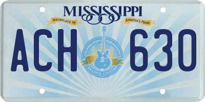MS license plate ACH630