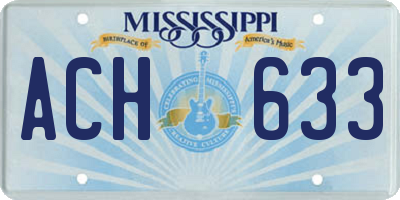 MS license plate ACH633