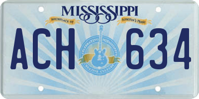 MS license plate ACH634