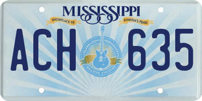 MS license plate ACH635