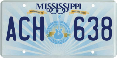MS license plate ACH638
