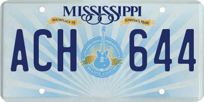 MS license plate ACH644