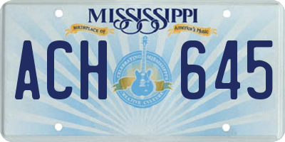 MS license plate ACH645