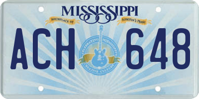 MS license plate ACH648
